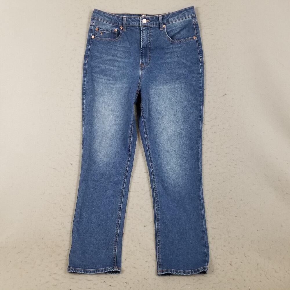 Frye Jeans Womens 12 Blue Medium‎ Wash High Rise Straight Stretch Denim 5 Pocket